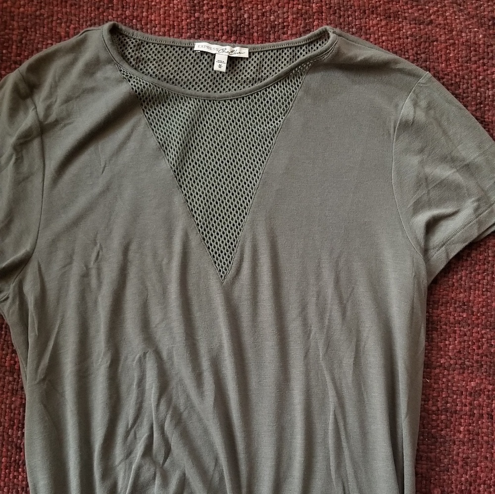 Express One Eleven Mesh VNeck Tee